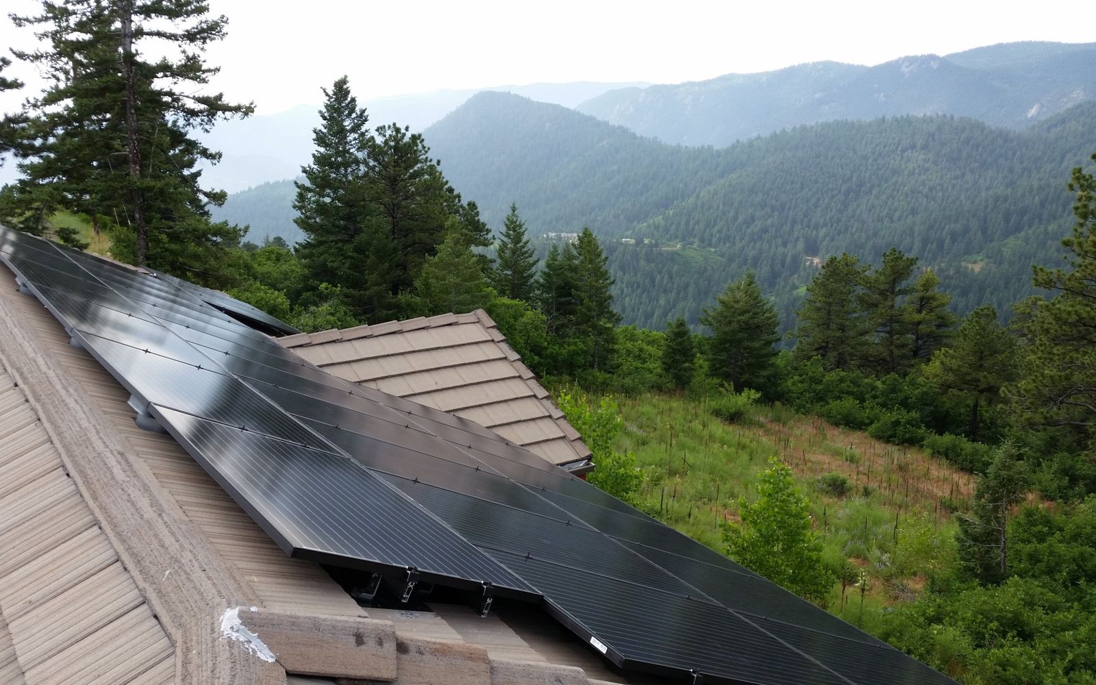 Concrete tile with solar, mountain valley